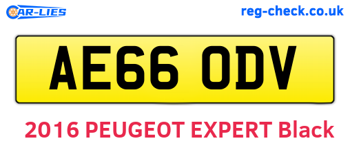 AE66ODV are the vehicle registration plates.