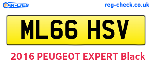 ML66HSV are the vehicle registration plates.