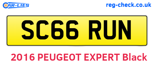 SC66RUN are the vehicle registration plates.