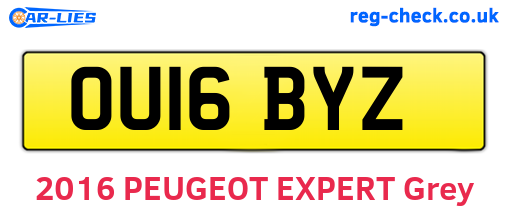 OU16BYZ are the vehicle registration plates.