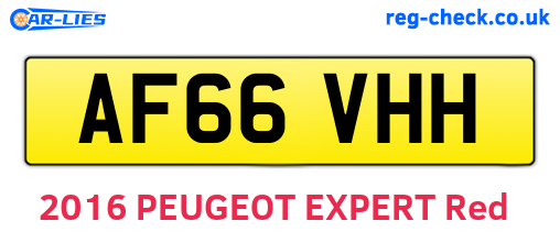 AF66VHH are the vehicle registration plates.