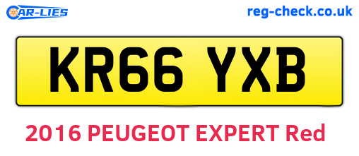 KR66YXB are the vehicle registration plates.