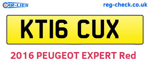KT16CUX are the vehicle registration plates.
