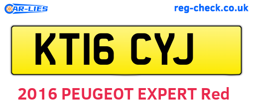 KT16CYJ are the vehicle registration plates.