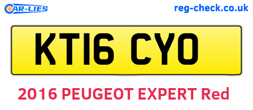 KT16CYO are the vehicle registration plates.