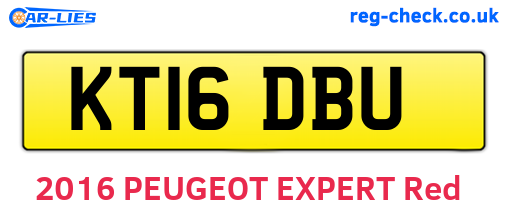 KT16DBU are the vehicle registration plates.