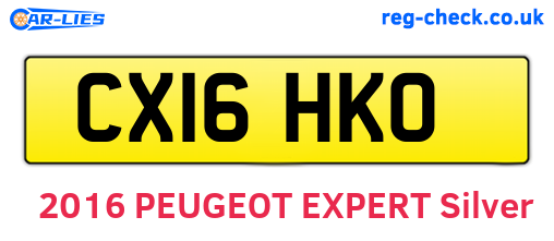 CX16HKO are the vehicle registration plates.