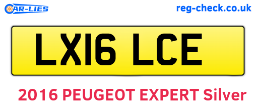LX16LCE are the vehicle registration plates.