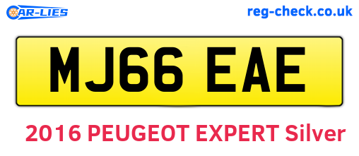 MJ66EAE are the vehicle registration plates.