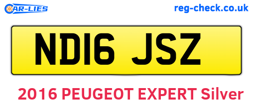 ND16JSZ are the vehicle registration plates.