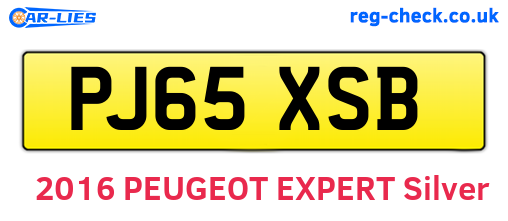 PJ65XSB are the vehicle registration plates.