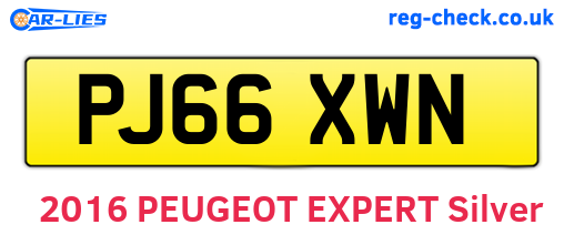 PJ66XWN are the vehicle registration plates.