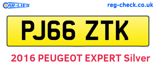 PJ66ZTK are the vehicle registration plates.