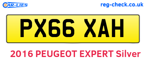 PX66XAH are the vehicle registration plates.