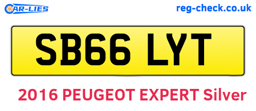 SB66LYT are the vehicle registration plates.