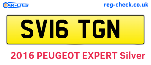 SV16TGN are the vehicle registration plates.