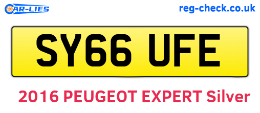 SY66UFE are the vehicle registration plates.