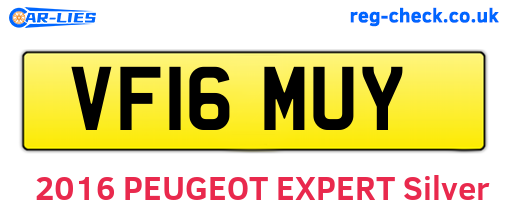 VF16MUY are the vehicle registration plates.