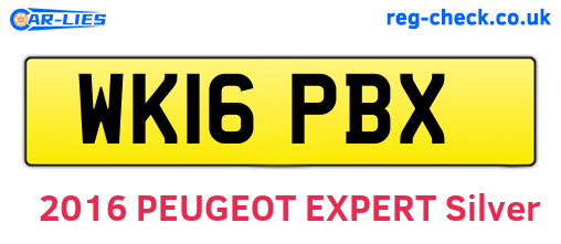 WK16PBX are the vehicle registration plates.