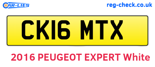 CK16MTX are the vehicle registration plates.
