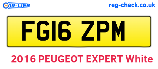 FG16ZPM are the vehicle registration plates.