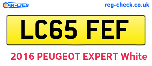 LC65FEF are the vehicle registration plates.