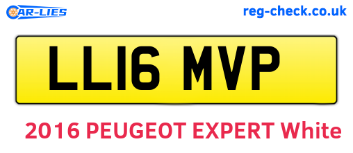 LL16MVP are the vehicle registration plates.