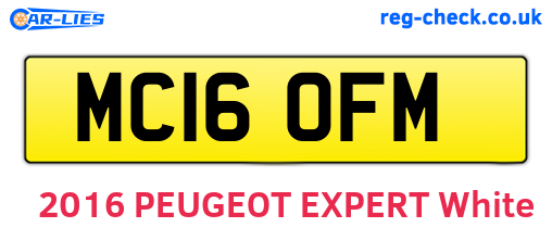 MC16OFM are the vehicle registration plates.