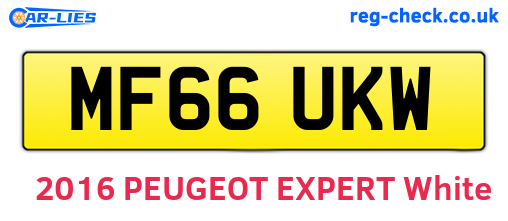 MF66UKW are the vehicle registration plates.