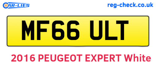 MF66ULT are the vehicle registration plates.