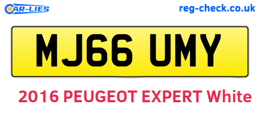 MJ66UMY are the vehicle registration plates.