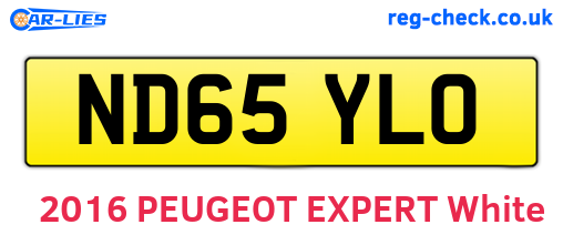 ND65YLO are the vehicle registration plates.