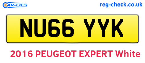 NU66YYK are the vehicle registration plates.