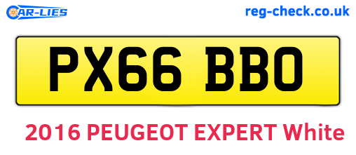 PX66BBO are the vehicle registration plates.