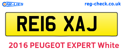 RE16XAJ are the vehicle registration plates.