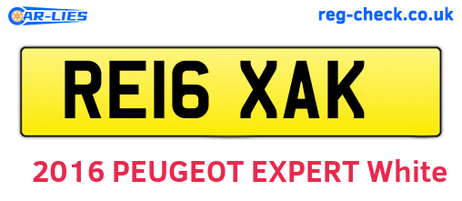 RE16XAK are the vehicle registration plates.