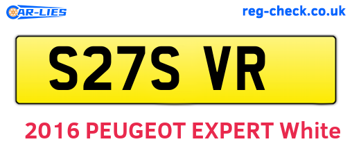 S27SVR are the vehicle registration plates.