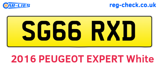 SG66RXD are the vehicle registration plates.