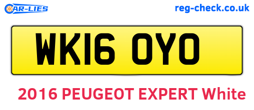 WK16OYO are the vehicle registration plates.