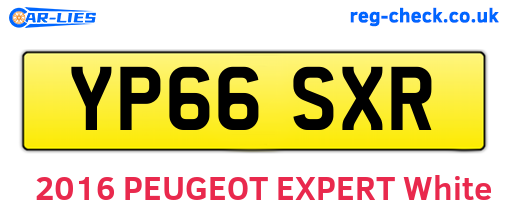 YP66SXR are the vehicle registration plates.