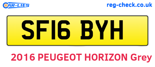 SF16BYH are the vehicle registration plates.