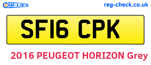 SF16CPK are the vehicle registration plates.