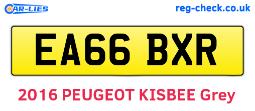 EA66BXR are the vehicle registration plates.