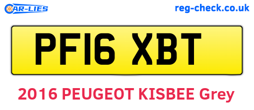 PF16XBT are the vehicle registration plates.