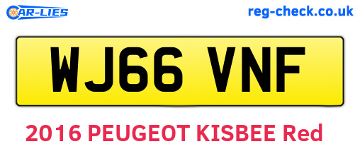 WJ66VNF are the vehicle registration plates.
