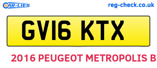 GV16KTX are the vehicle registration plates.