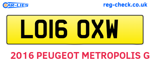 LO16OXW are the vehicle registration plates.