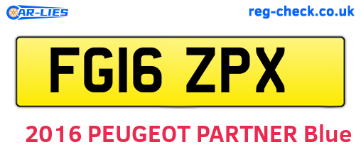 FG16ZPX are the vehicle registration plates.