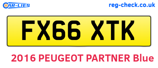 FX66XTK are the vehicle registration plates.
