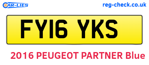 FY16YKS are the vehicle registration plates.
